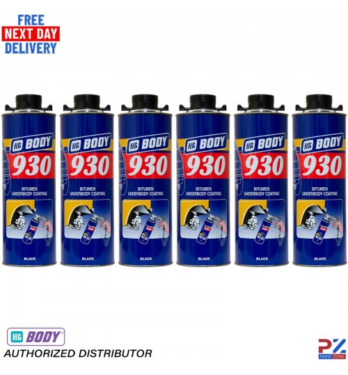 6X HB Body 930 Underbody Black Bitumen 1L – Anti Stone Chip Coating